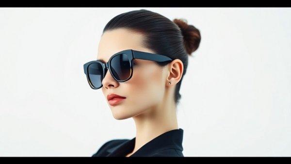 Stylish woman showcasing chic sunglasses and elegance.