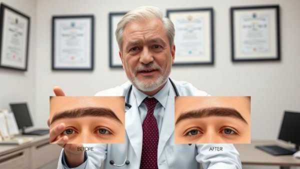 Professional discussing eyebrow hair transplant cost with examples.