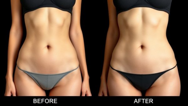 Detailed comparison image showing high-definition abdominoplasty techniques.