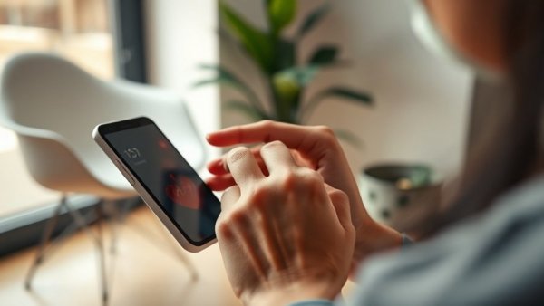 Close-up of hands using GLP-1 weight loss app on smartphone.