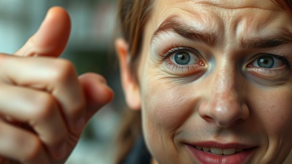 Educational depiction of face mites on eyebrow.