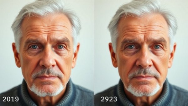 Comparison of Bradley Cooper's facial changes from 2008 to 2010.