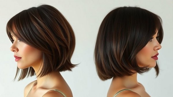 Stylish shoulder-length haircuts for women over 50 with gray and blond hair.