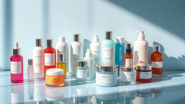 Assorted skincare bottles on a blue surface with reflections; under-the-radar skin-care tips.