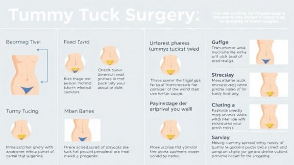Infographic on the latest tummy tuck surgery techniques with illustrations.