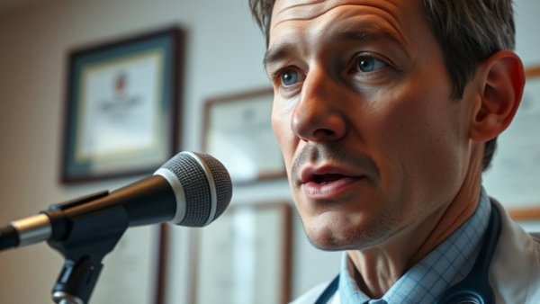 Person discussing telogen effluvium in a professional setting.