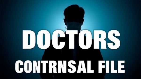 Physicians in the Epstein files highlighted with bold text and shadow imagery.