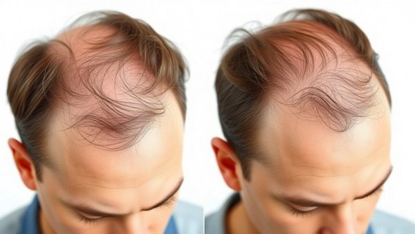 TH07 hair loss treatment before and after comparison.