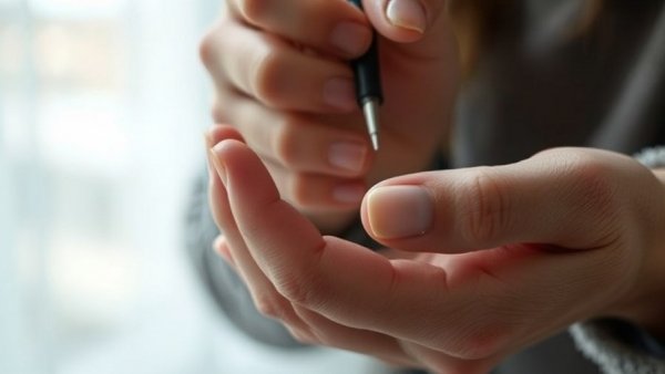 Close-up view of micronychia small nails with focus on condition.