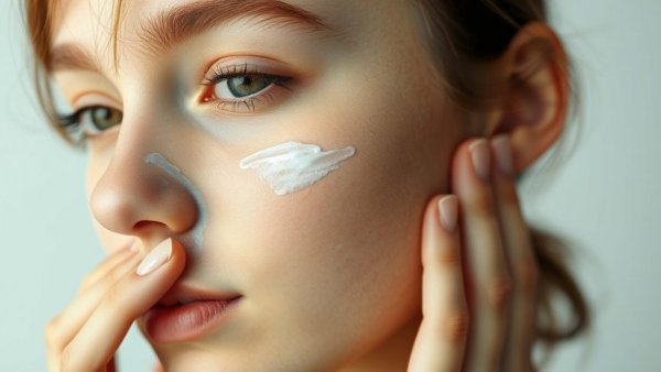 Person applying SkinCeuticals P-TIOX Cream to face, close-up.