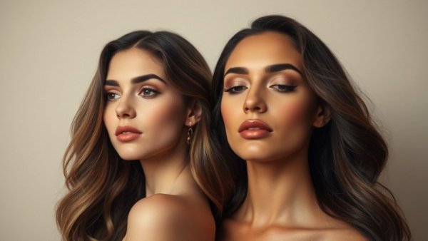 Blurred Makeup Trend on two women in soft natural lighting.