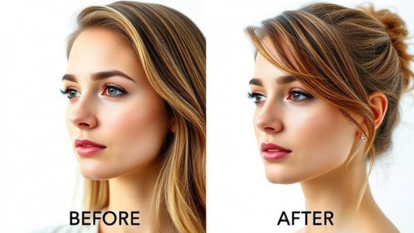 Menopausal hair loss solutions before and after transformation.
