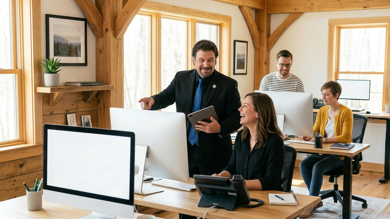implementation strategy consultant, confident, presenting to an international board, photorealistic, in a luxurious boardroom with city skyline view, highly detailed, with dynamic graphics and pie charts, natural daylight, warm neutral colors, shot with a 70-200mm lens.