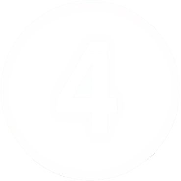White circle with cut-out number 4, revealing the blank background behind it.