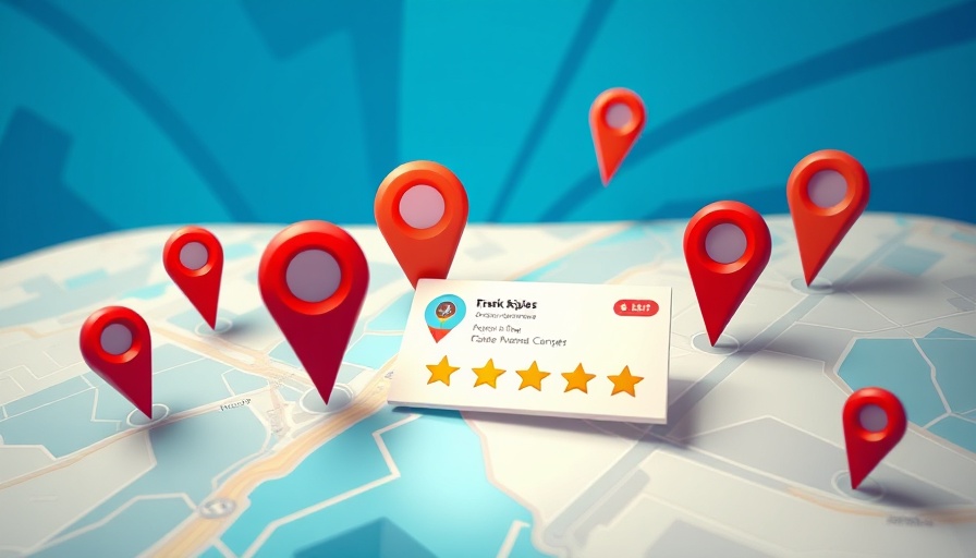 Local SEO concept: map with location pins and ratings