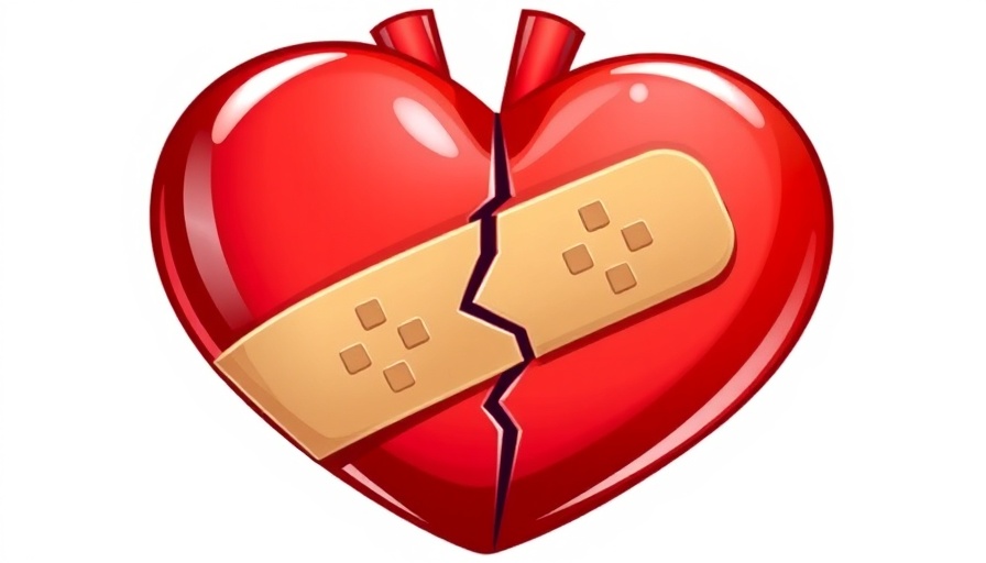 Broken heart patched with band-aid, symbolic of healing after divorce