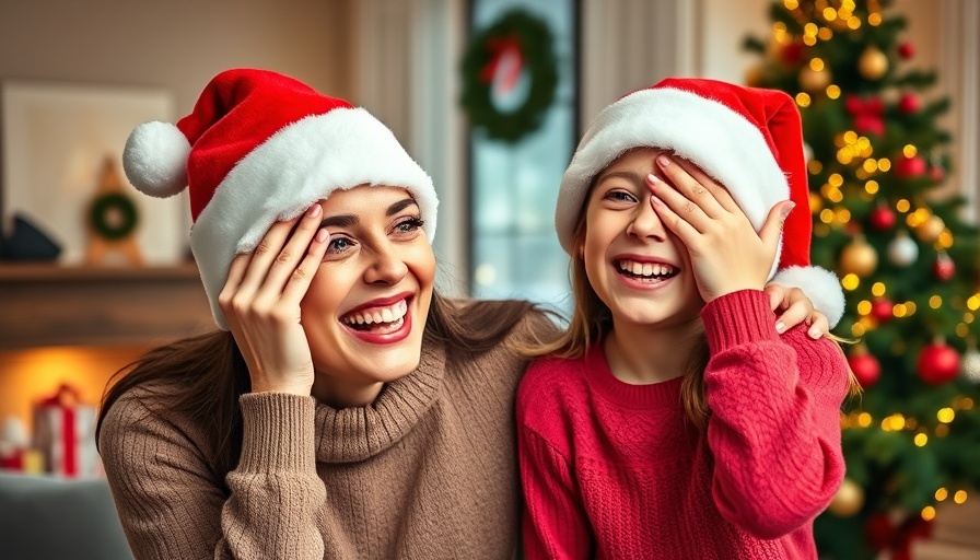 Mother and daughter laughing near a Christmas tree, Child Allocation