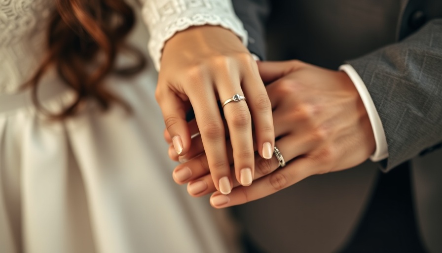 Couple holding hands with wedding rings, symbolizing post-nuptial agreement