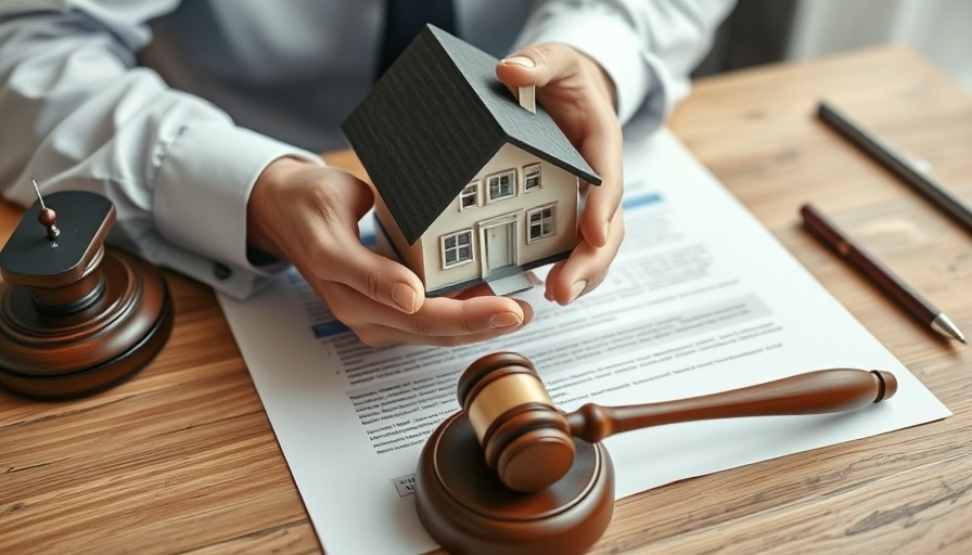 Close-up of hands holding house model over contract, separate property reimbursement concept.