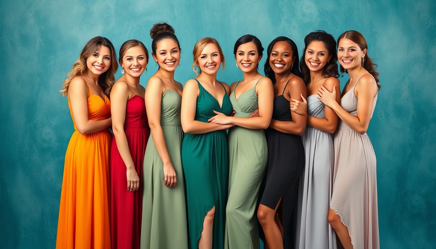 Group of women in elegant dresses from the Faces of Natrelle campaign.