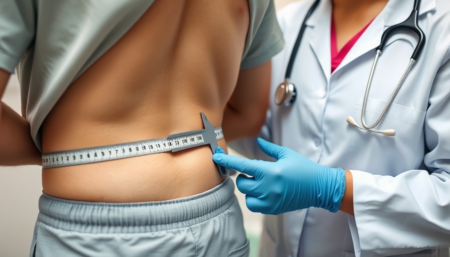 Healthcare professional measuring post weight loss surgeries body changes.