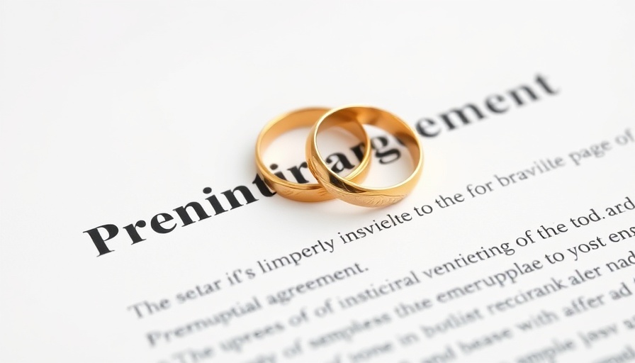 Prenuptial agreement with rings, symbolizing legal preparation in Chicago.