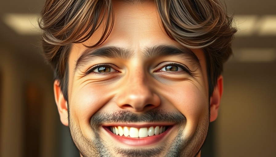 Comparison of man with different hairstyles, smiling.