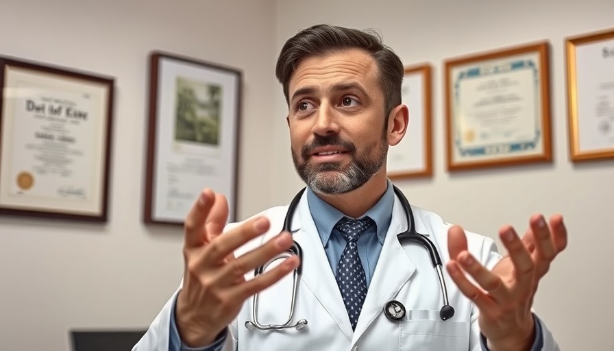 Doctor discusses eyebrow hair transplant maintenance in office.