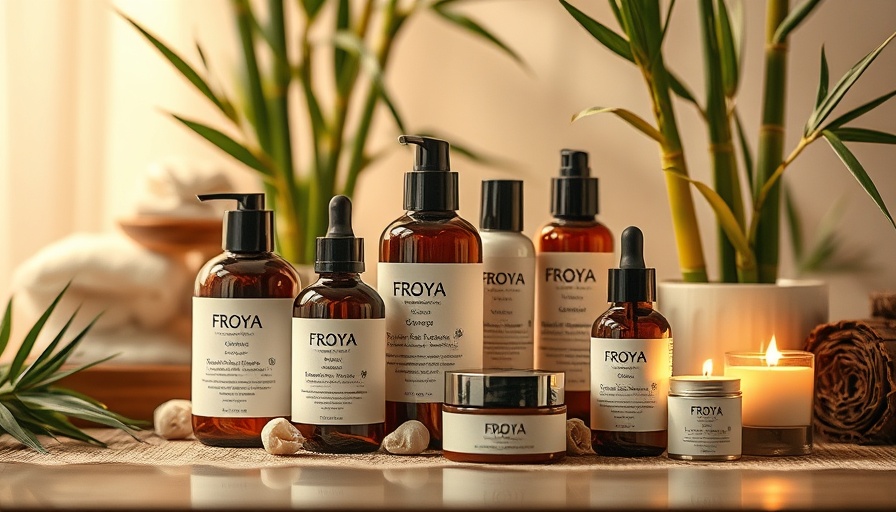 Luxurious Froya Organics Skincare Products in a serene spa setting.