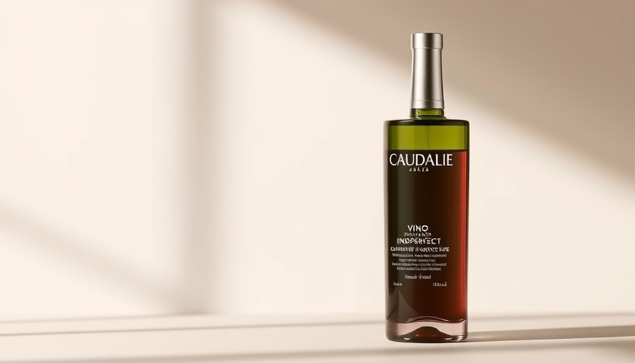 Caudalie Vinoperfect bottle on a neutral background.