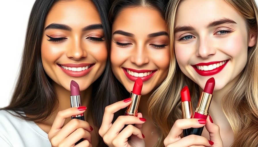 Women holding game-changing lipsticks for mature lips.