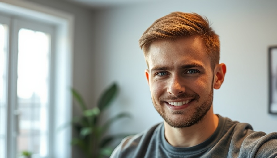 Hair transplant results on young man's head indoors.