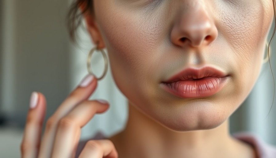 Close-up of woman showing lip lift scar, cosmetic surgery update.