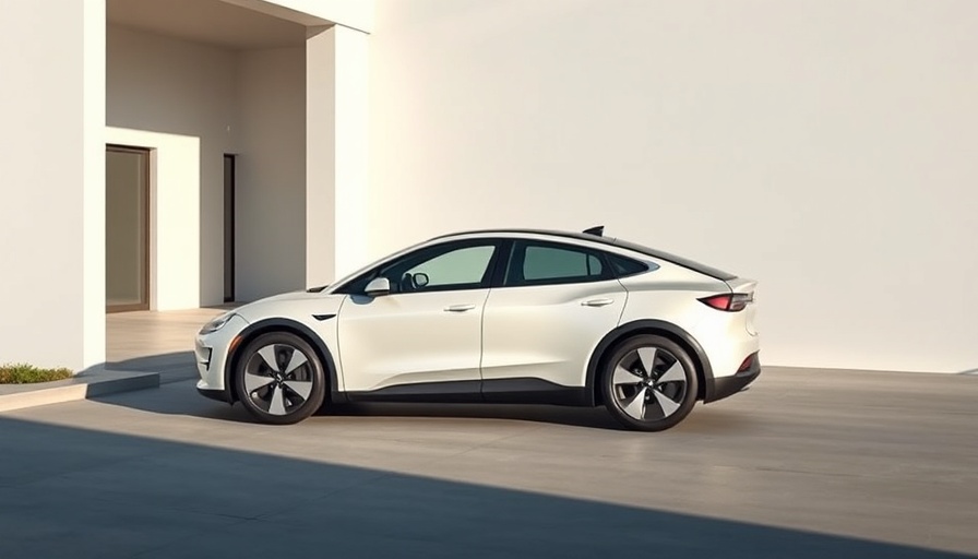 Sleek Kia new EV model parked in modern driveway.