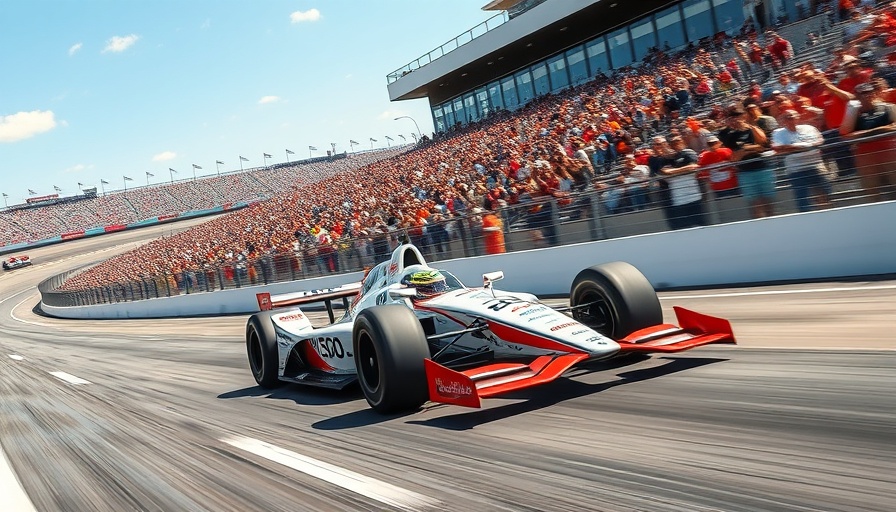 Indy 500 Day 1 Qualifying car racing scene with vibrant energy.