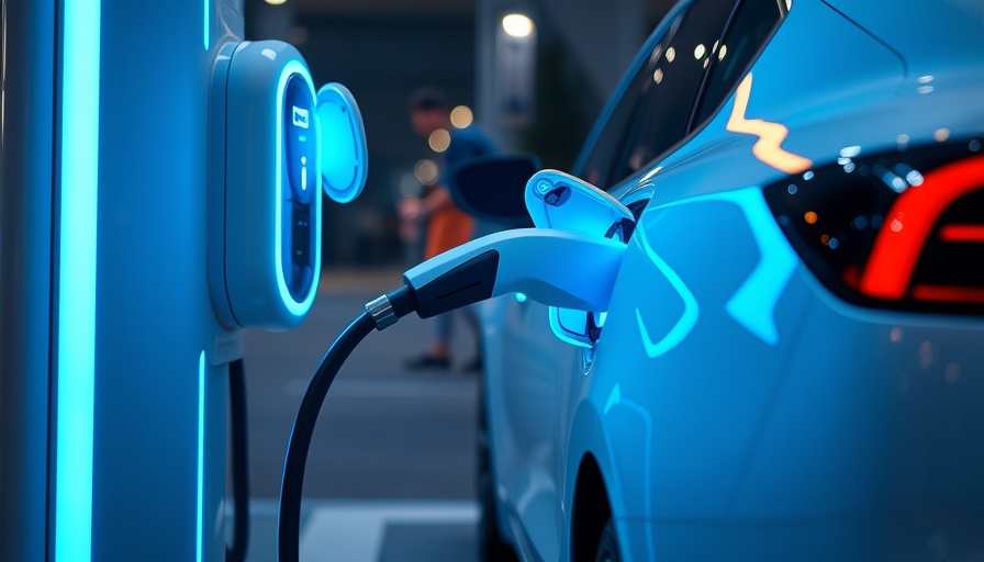 Futuristic EV charging station with blue lights, UK no planning applications.