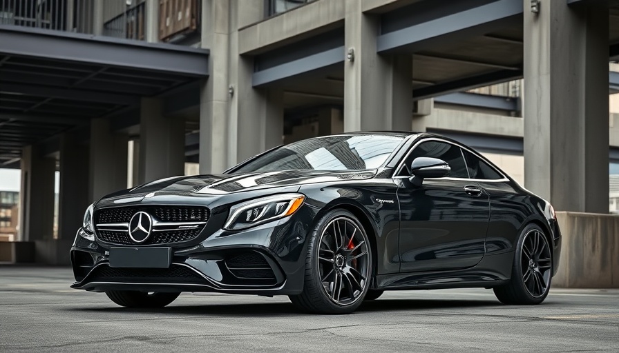 Sleek black Mercedes car in an urban setting, parked; Mercedes drivers accident liability.