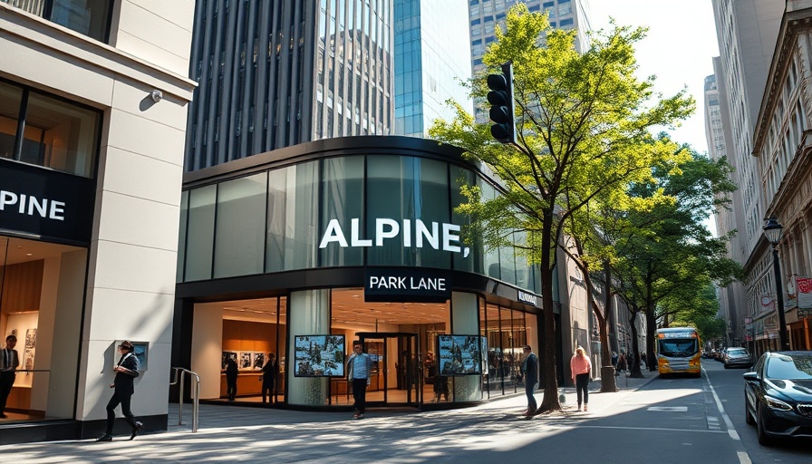 Alpine opening Park Lane showroom facade with pedestrians