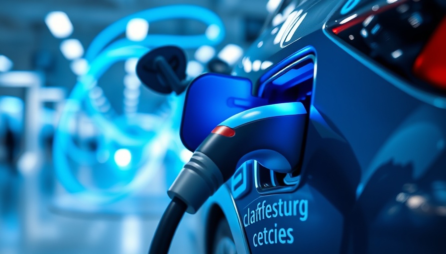 Electric vehicle charging with blue energy swirl, showcasing used EV prices record low.