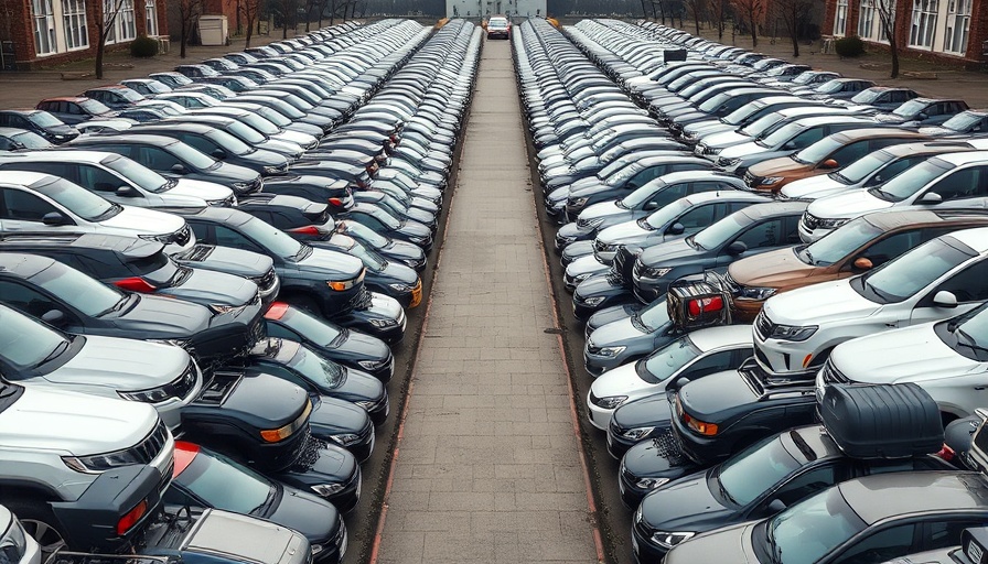 Symmetrical parked cars illustrating UK wholesale market trends.