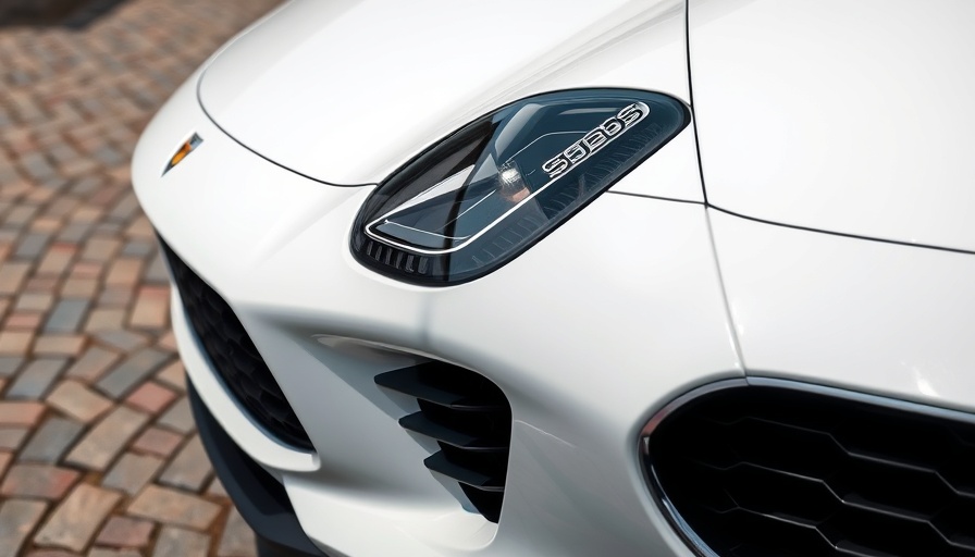 Close-up of a modern car headlight emphasizing car maintenance importance.