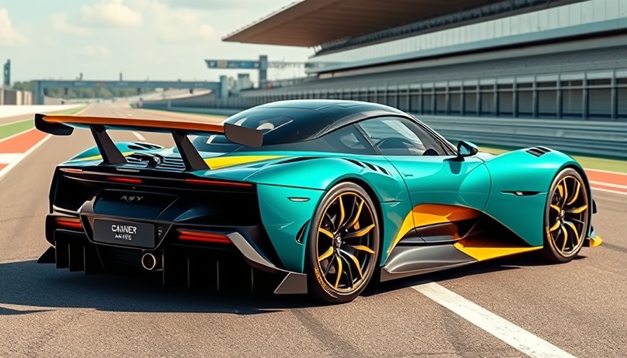 Aston Martin Valkyrie LM parked on a racetrack.