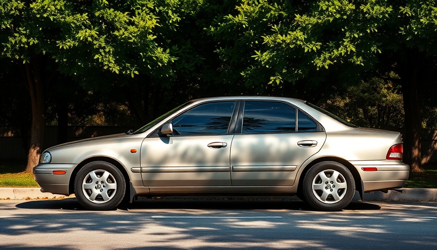 2002 Kia Magentis parked in a wooded area.