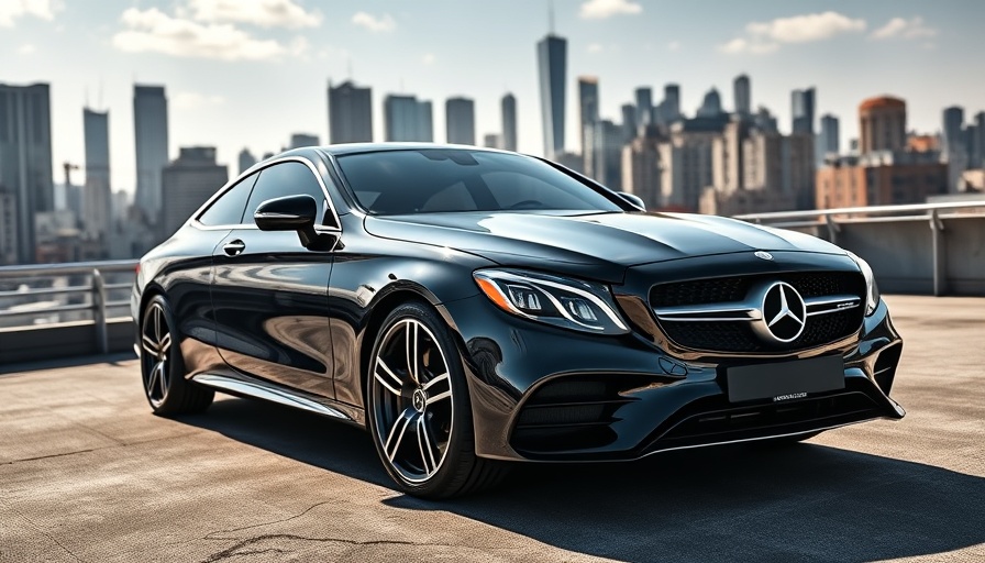 Best Mercedes Benz UK: sleek black car on rooftop.