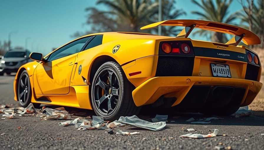 Lamborghini Murcielago Crash aftermath at Monterey Car Week.