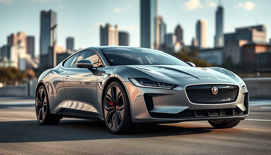 Jaguar electric vehicle parked in urban setting.