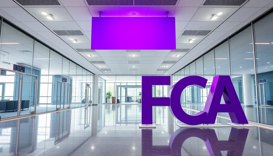 Financial Conduct Authority signage in office lobby related to motor finance claims.
