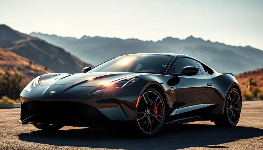 Best luxury car parked against mountain backdrop in sunlight.