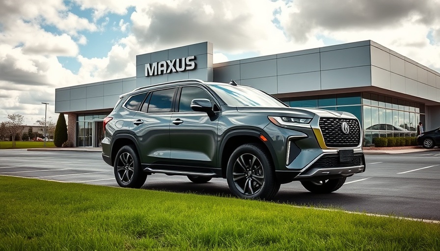 Maxus SUV in front of dealership demonstrating aftersales support expansion