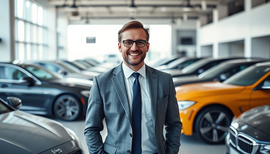 John Clark Motor Group leader in showroom, symbolizing profits
